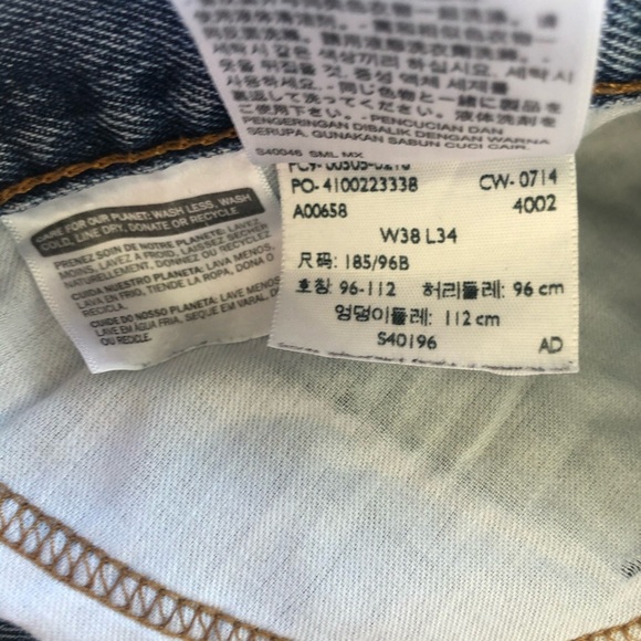 Men Levi’s Jeans Blue Men jeans Size 38x34 - Picture 6 of 10